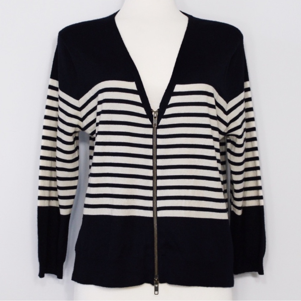 FINAL PRICE❗️CLOSET CLOSING J. Crew White and Blue Cardigan Sweater